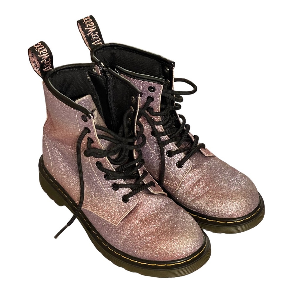 Girls Kids Doc Martens Delaney Glitter Boots J Rainbow Pink Purple Blue Size 3